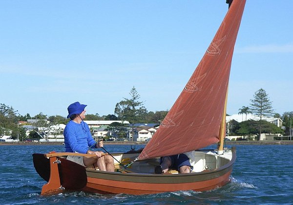 A clinker Aber built in Australia Sail and oars boat, 4.3 m in length