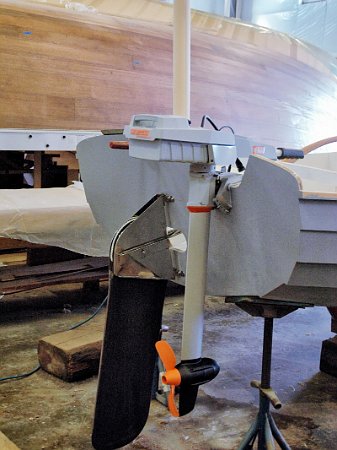 Jewell-USA-008 The aft structure is designed to accomodate the rudder, the motor, the mizzen mast and a sculling oar